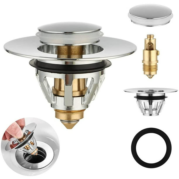 bathroom sink stopper stainless steel push-type bounce core drain stopper hair catcher universal wash basin bounce drain filter